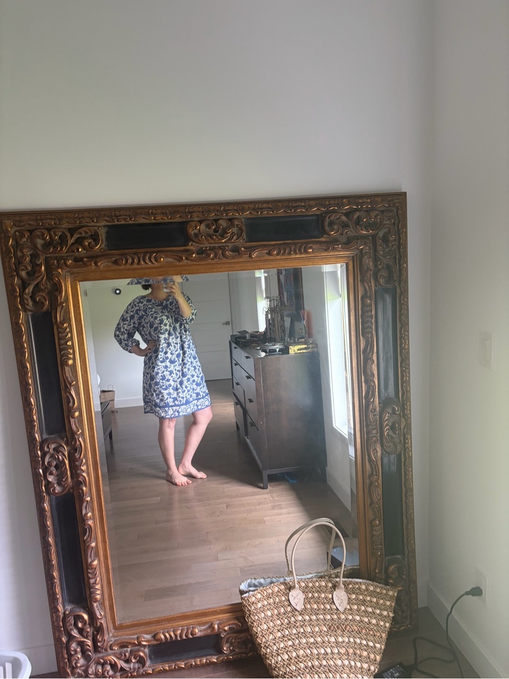 Studio Park Blue and White Floral Tunic - Picture 6 of 7